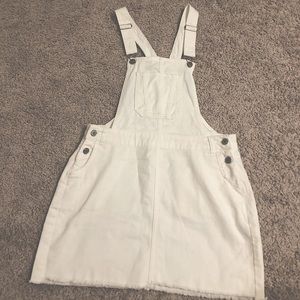 Love Tree Denim White Overall Skirt